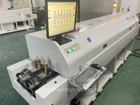 Forno a riflusso senza piombo CHM-PC6635 con controllo PC, 6 zone di temperatura e area di riscaldamento 2200*350mm per saldatura SMT
