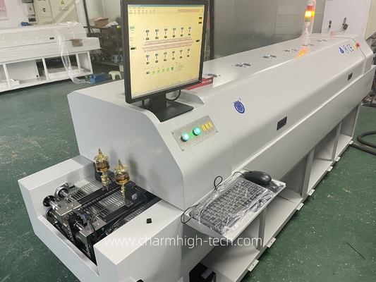 PC6635 Ferrovia + PC Controllo Forno a reflusso privo di piombo 2200*350mm 6 temp Zoni di saldatura