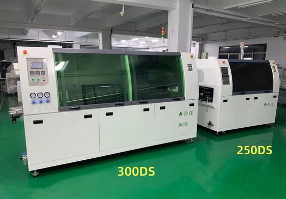 Saldatrice a onda senza piombo 250DS 300DS 350DS con trasporto automatico per linea di produzione PCB DIP