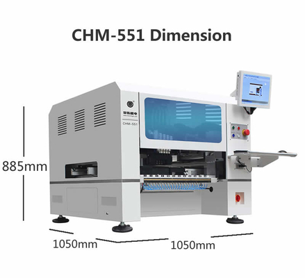 Alta precisione 0201 Desktop PCB assembly line 4 heads CHM-551 SMD Pick and Place Machine Reflow Oven T962C