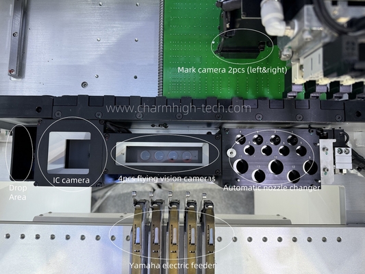 Alta precisione industriale 4 teste Pick Place Machine con cambio automatico, supporto 0201 BGA