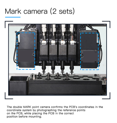 Genius 4 teste Desktop SMT Pick Place Machine CHM-650 con 50 alimentatori
