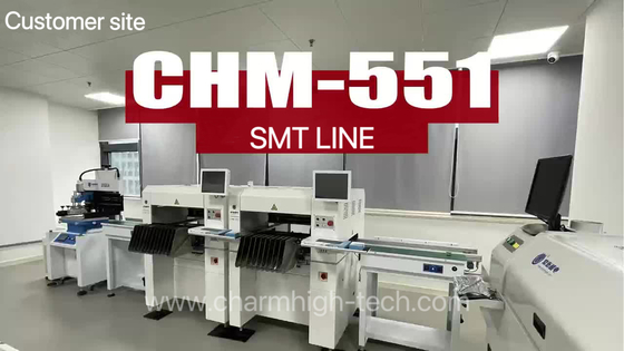 Linea SMT di piccole e medie dimensioni con stampante Stecnil 3250 CHM-551 SMT Pick and Place Machine 830 Reflow Oven