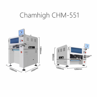 Charmhigh CHM551 SMD Pick And Place Machine Alta precisione per 0201 / QFN / BGA