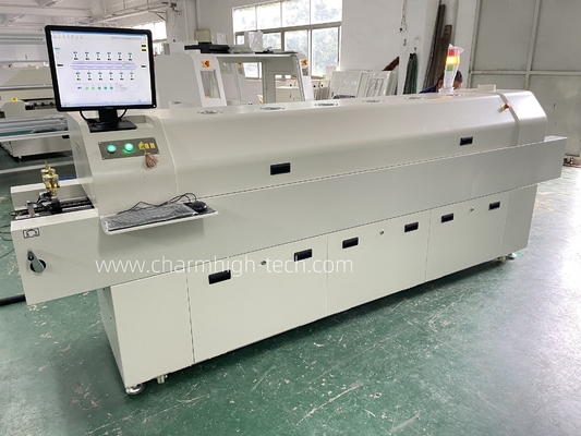 PC6635 Ferrovia + PC Controllo Forno a reflusso privo di piombo 2200*350mm 6 temp Zoni di saldatura