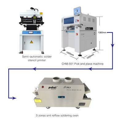 CHM-551 Linea di produzione SMD Linea di assemblaggio SMT Alta precisione 4 teste PCB Robot di produzione