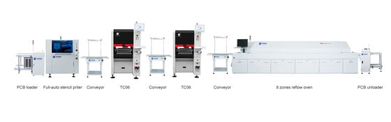 Best seller 6 teste TC06 Pick and Place Machine Cornice in ghisa SMT Chips Mounter