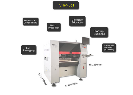 Catena di montaggio del PWB degli alimentatori delle teste 100 di CHM-861 SMD Chip Mouter Pnp Machine 8
